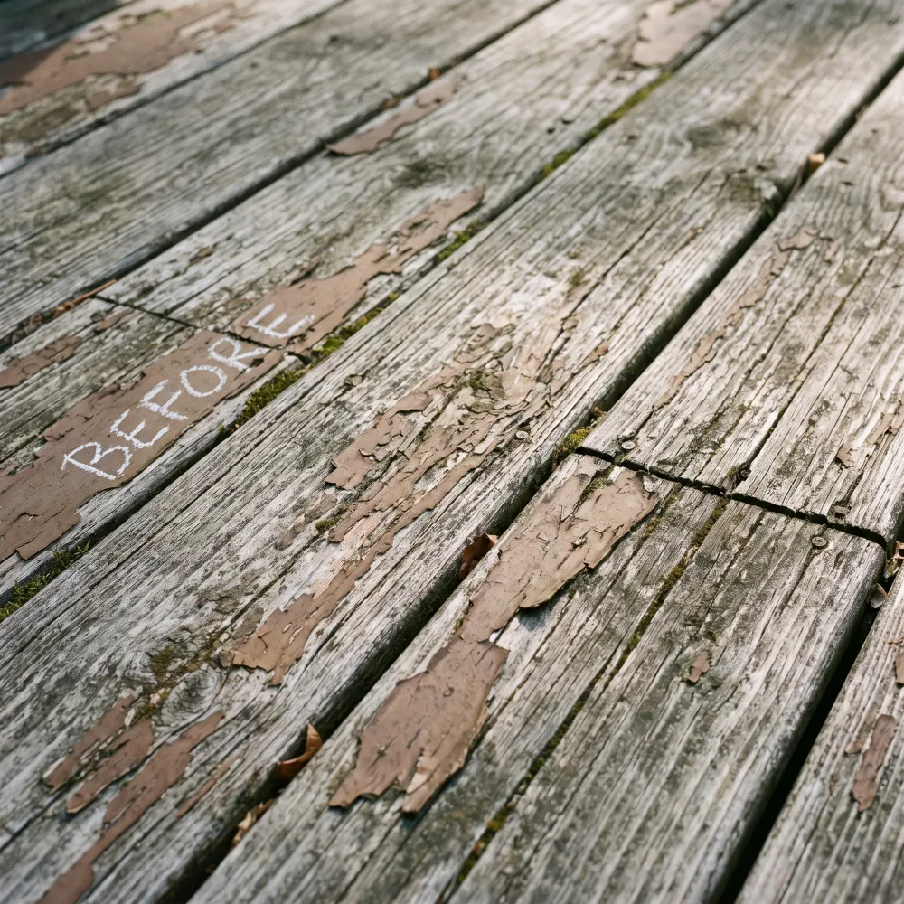 Wood Deck Staining before