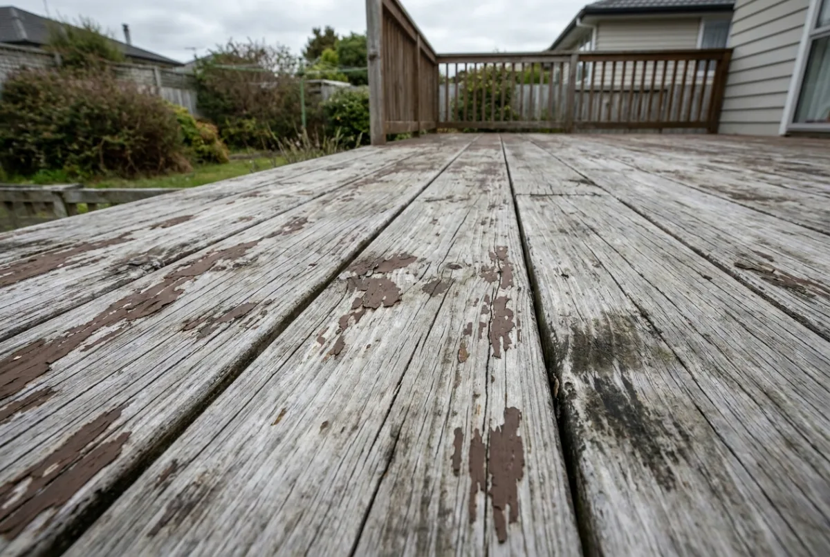 Wood deck staining before